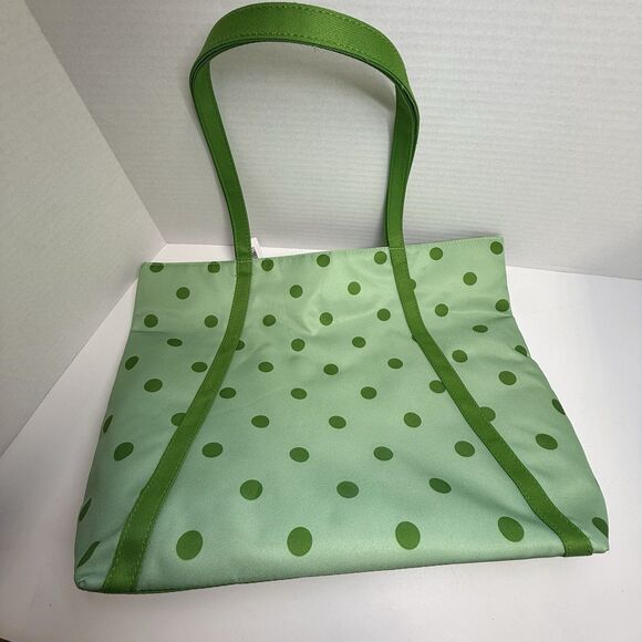 Kate Spade x Clinique Green Polka Dot Tote Bag Plus 2 Small Cosmetic Bags New - Picture 6 of 8